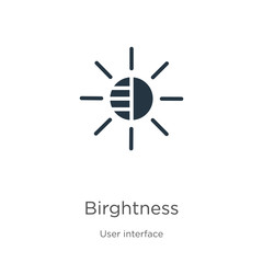 Birghtness icon vector. Trendy flat birghtness icon from user interface collection isolated on white background. Vector illustration can be used for web and mobile graphic design, logo, eps10