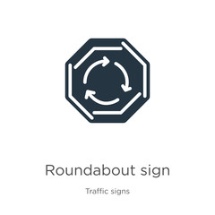 Roundabout sign icon vector. Trendy flat roundabout sign icon from traffic signs collection isolated on white background. Vector illustration can be used for web and mobile graphic design, logo, eps10