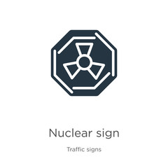 Nuclear sign icon vector. Trendy flat nuclear sign icon from traffic signs collection isolated on white background. Vector illustration can be used for web and mobile graphic design, logo, eps10