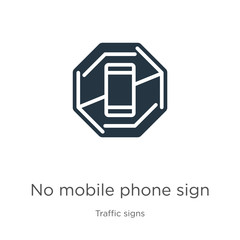 No mobile phone sign icon vector. Trendy flat no mobile phone sign icon from traffic signs collection isolated on white background. Vector illustration can be used for web and mobile graphic design,