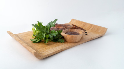 parsley on a wooden board