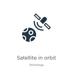 Satellite in orbit icon vector. Trendy flat satellite in orbit icon from technology collection isolated on white background. Vector illustration can be used for web and mobile graphic design, logo,