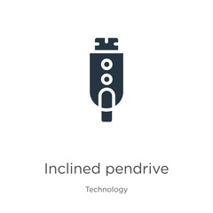 Inclined pendrive icon vector. Trendy flat inclined pendrive icon from technology collection isolated on white background. Vector illustration can be used for web and mobile graphic design, logo,