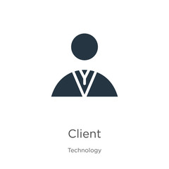 Client icon vector. Trendy flat client icon from technology collection isolated on white background. Vector illustration can be used for web and mobile graphic design, logo, eps10
