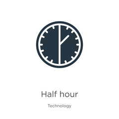 Half hour icon vector. Trendy flat half hour icon from technology collection isolated on white background. Vector illustration can be used for web and mobile graphic design, logo, eps10