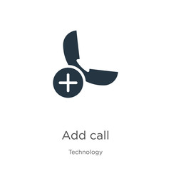 Add call icon vector. Trendy flat add call icon from technology collection isolated on white background. Vector illustration can be used for web and mobile graphic design, logo, eps10