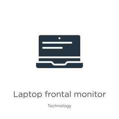 Laptop frontal monitor icon vector. Trendy flat laptop frontal monitor icon from technology collection isolated on white background. Vector illustration can be used for web and mobile graphic design,