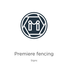 Premiere fencing icon vector. Trendy flat premiere fencing icon from signs collection isolated on white background. Vector illustration can be used for web and mobile graphic design, logo, eps10