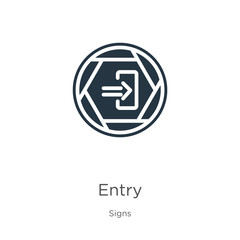 Entry icon vector. Trendy flat entry icon from signs collection isolated on white background. Vector illustration can be used for web and mobile graphic design, logo, eps10