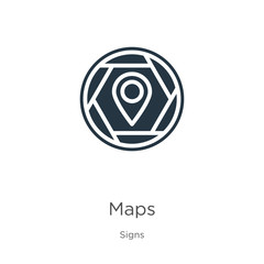 Fototapeta premium Maps icon vector. Trendy flat maps icon from signs collection isolated on white background. Vector illustration can be used for web and mobile graphic design, logo, eps10