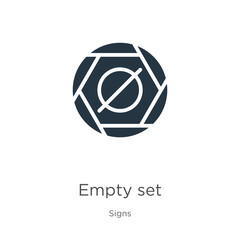 Fototapeta premium Empty set icon vector. Trendy flat empty set icon from signs collection isolated on white background. Vector illustration can be used for web and mobile graphic design, logo, eps10