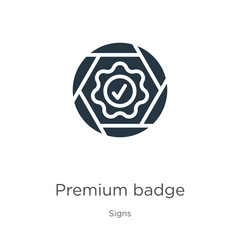 Premium badge icon vector. Trendy flat premium badge icon from signs collection isolated on white background. Vector illustration can be used for web and mobile graphic design, logo, eps10