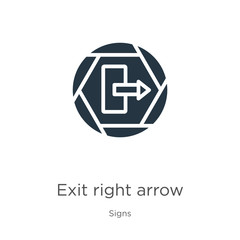 Exit right arrow icon vector. Trendy flat exit right arrow icon from signs collection isolated on white background. Vector illustration can be used for web and mobile graphic design, logo, eps10