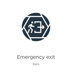 Emergency exit icon vector. Trendy flat emergency exit icon from signs collection isolated on white background. Vector illustration can be used for web and mobile graphic design, logo, eps10