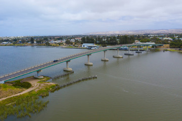 Fototapeta na wymiar The Goolwa bridge south of Adelaide in South Australia