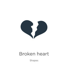Broken heart icon vector. Trendy flat broken heart icon from shapes collection isolated on white background. Vector illustration can be used for web and mobile graphic design, logo, eps10