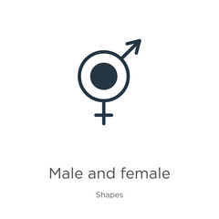 Male and female symbol icon vector. Trendy flat male and female symbol icon from shapes collection isolated on white background. Vector illustration can be used for web and mobile graphic design,