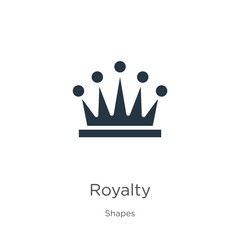 Royalty icon vector. Trendy flat royalty icon from shapes collection isolated on white background. Vector illustration can be used for web and mobile graphic design, logo, eps10