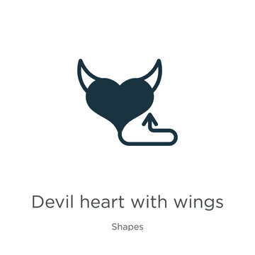 Devil heart with wings icon vector. Trendy flat devil heart with wings icon from shapes collection isolated on white background. Vector illustration can be used for web and mobile graphic design,