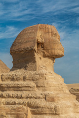 Great Sphinx of Giza in front of the Great Pyramid of Giza