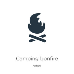 Camping bonfire icon vector. Trendy flat camping bonfire icon from nature collection isolated on white background. Vector illustration can be used for web and mobile graphic design, logo, eps10