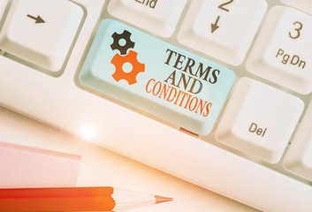 Handwriting text writing Terms And Conditions. Conceptual photo rules that apply to fulfilling a...