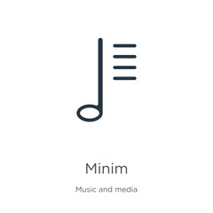 Minim icon vector. Trendy flat minim icon from music and media collection isolated on white background. Vector illustration can be used for web and mobile graphic design, logo, eps10