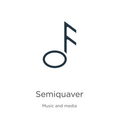 Semiquaver icon vector. Trendy flat semiquaver icon from music and media collection isolated on white background. Vector illustration can be used for web and mobile graphic design, logo, eps10