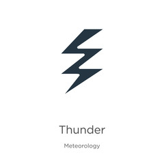 Thunder icon vector. Trendy flat thunder icon from meteorology collection isolated on white background. Vector illustration can be used for web and mobile graphic design, logo, eps10