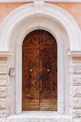 The old wooden door to the Church