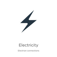 Electricity icon vector. Trendy flat electricity icon from electrian connections collection isolated on white background. Vector illustration can be used for web and mobile graphic design, logo, eps10
