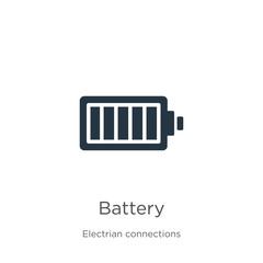Battery icon vector. Trendy flat battery icon from electrian connections collection isolated on white background. Vector illustration can be used for web and mobile graphic design, logo, eps10