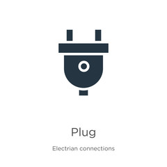 Plug icon vector. Trendy flat plug icon from electrian connections collection isolated on white background. Vector illustration can be used for web and mobile graphic design, logo, eps10