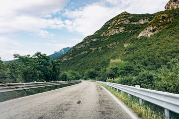 Road in a mountainous area. Beautiful road in the mountains