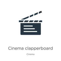 Cinema clapperboard icon vector. Trendy flat cinema clapperboard icon from cinema collection isolated on white background. Vector illustration can be used for web and mobile graphic design, logo,