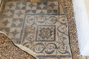 Mosaic tile flooring from Villa of the Birds, during reign of Hadrian, in Alexandria