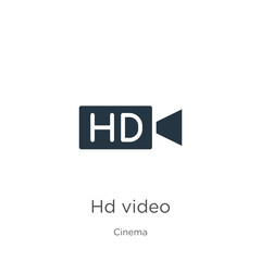 Hd video icon vector. Trendy flat hd video icon from cinema collection isolated on white background. Vector illustration can be used for web and mobile graphic design, logo, eps10