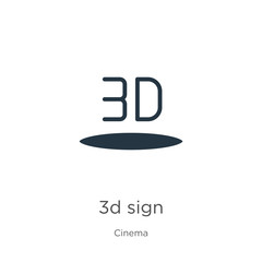 3d sign icon vector. Trendy flat 3d sign icon from cinema collection isolated on white background. Vector illustration can be used for web and mobile graphic design, logo, eps10