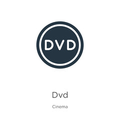 Dvd logo icon vector. Trendy flat dvd logo icon from cinema collection isolated on white background. Vector illustration can be used for web and mobile graphic design, logo, eps10