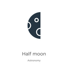 Obraz premium Half moon icon vector. Trendy flat half moon icon from astronomy collection isolated on white background. Vector illustration can be used for web and mobile graphic design, logo, eps10
