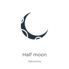 Half moon icon vector. Trendy flat half moon icon from astronomy collection isolated on white background. Vector illustration can be used for web and mobile graphic design, logo, eps10