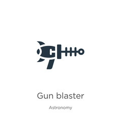 Gun blaster icon vector. Trendy flat gun blaster icon from astronomy collection isolated on white background. Vector illustration can be used for web and mobile graphic design, logo, eps10
