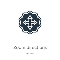 Zoom directions icon vector. Trendy flat zoom directions icon from arrows collection isolated on white background. Vector illustration can be used for web and mobile graphic design, logo, eps10