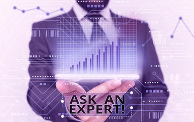 Handwriting text Ask An Expert. Conceptual photo confirmation that have read understand and agree...