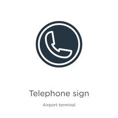 Telephone sign icon vector. Trendy flat telephone sign icon from airport terminal collection isolated on white background. Vector illustration can be used for web and mobile graphic design, logo,