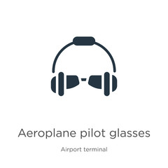 Aeroplane pilot glasses icon vector. Trendy flat aeroplane pilot glasses icon from airport terminal collection isolated on white background. Vector illustration can be used for web and mobile graphic