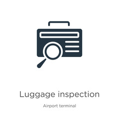 Luggage inspection icon vector. Trendy flat luggage inspection icon from airport terminal collection isolated on white background. Vector illustration can be used for web and mobile graphic design,