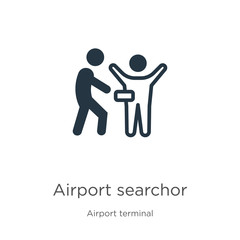Airport searchor icon vector. Trendy flat airport searchor icon from airport terminal collection isolated on white background. Vector illustration can be used for web and mobile graphic design, logo,