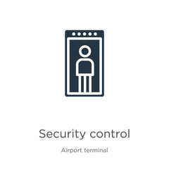 Security control icon vector. Trendy flat security control icon from airport terminal collection isolated on white background. Vector illustration can be used for web and mobile graphic design, logo,