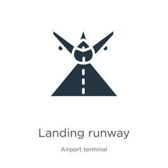 Landing runway icon vector. Trendy flat landing runway icon from airport terminal collection isolated on white background. Vector illustration can be used for web and mobile graphic design, logo,